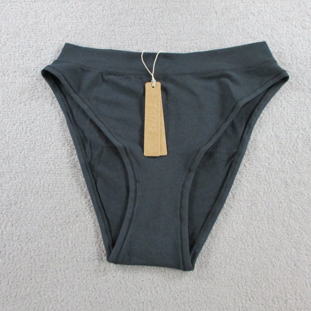NWT SKIMS Cotton Jersey Cheeky Tanga Underwear Womens Small Soot Black - Picture 4 of 7